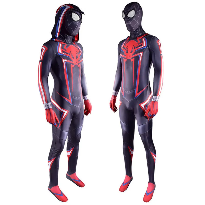 Miles Morales 2099 Suit Spider-man Miles Morales PS5 Cosplay Costume Jumpsuit Becostume