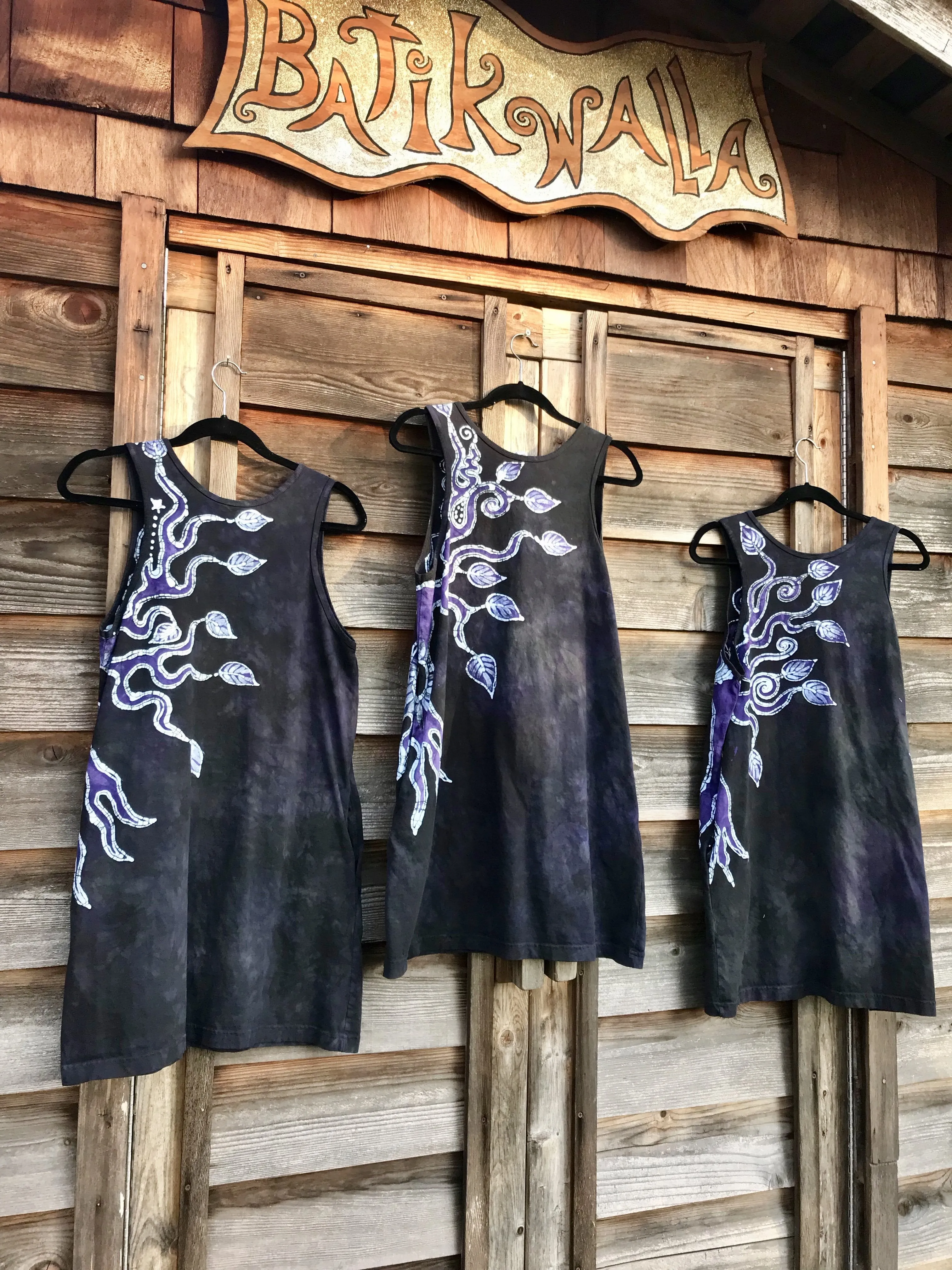 Moss and Purple Owl Batik Dress - Size Medium ONLY