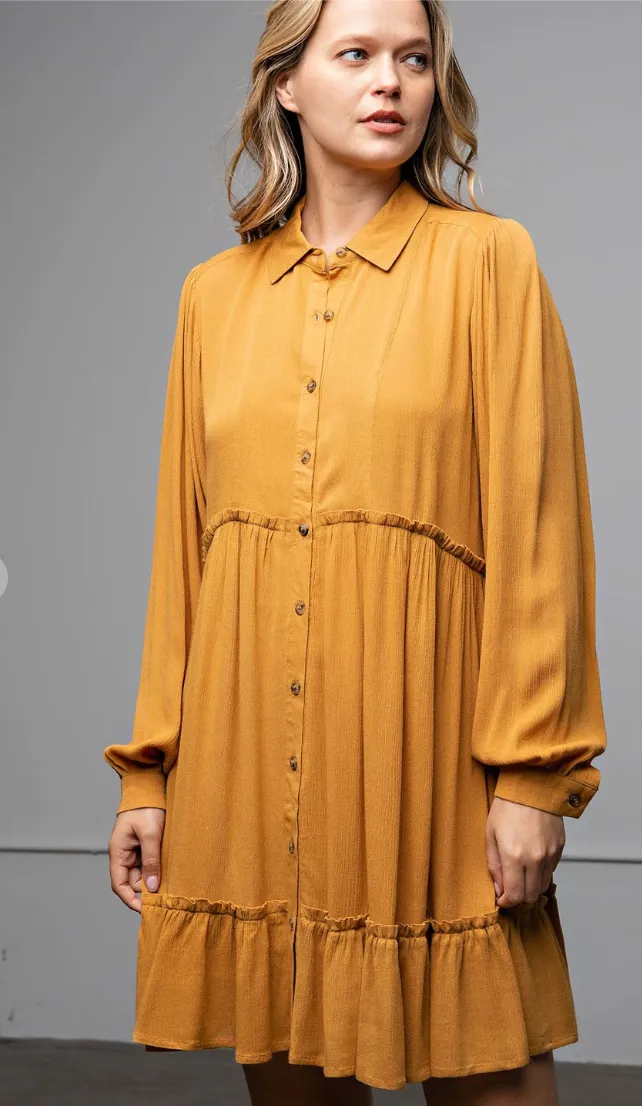 Mustard Shirt Dress