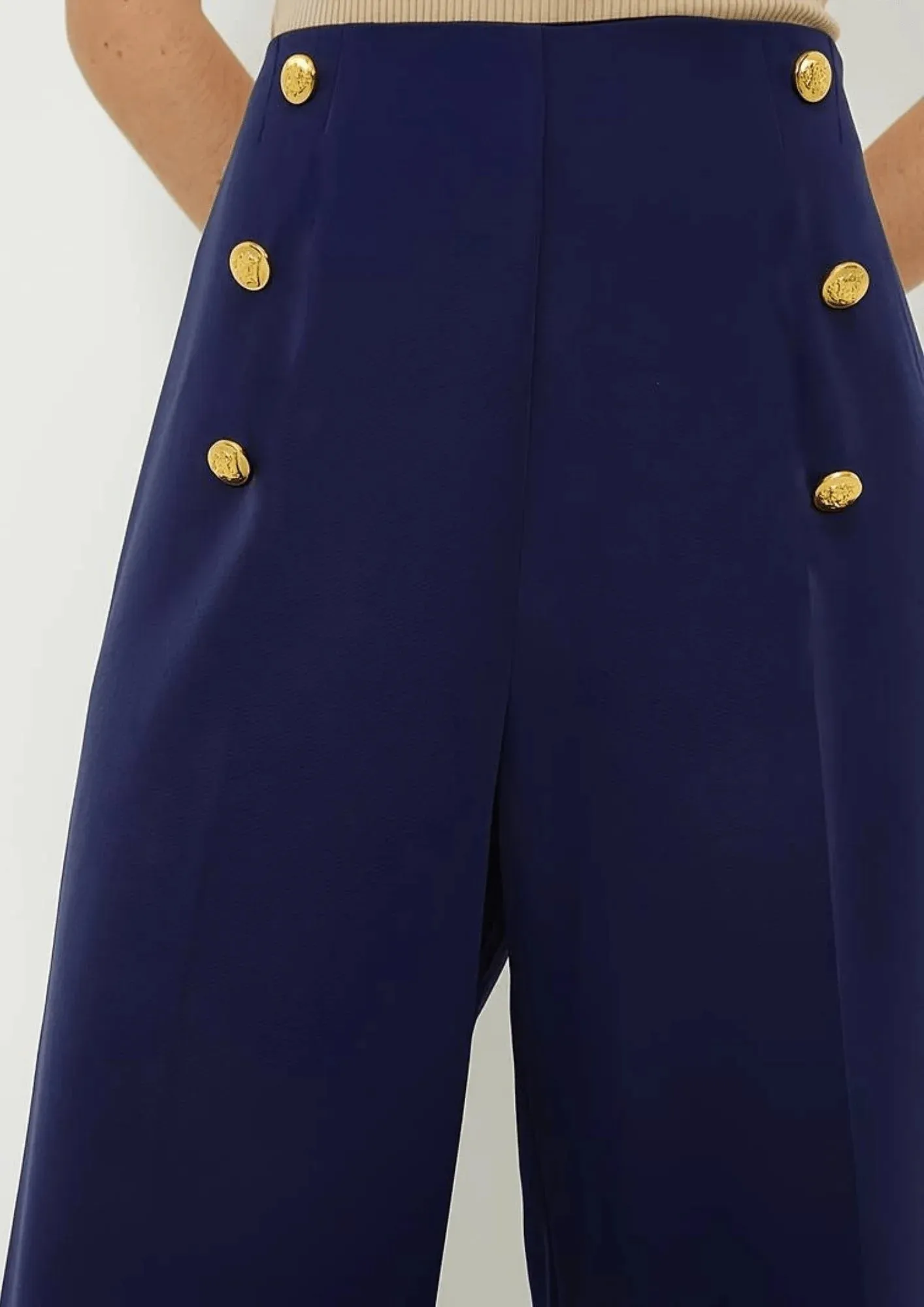 NAVY BLUE HIGH WAIST PANTS