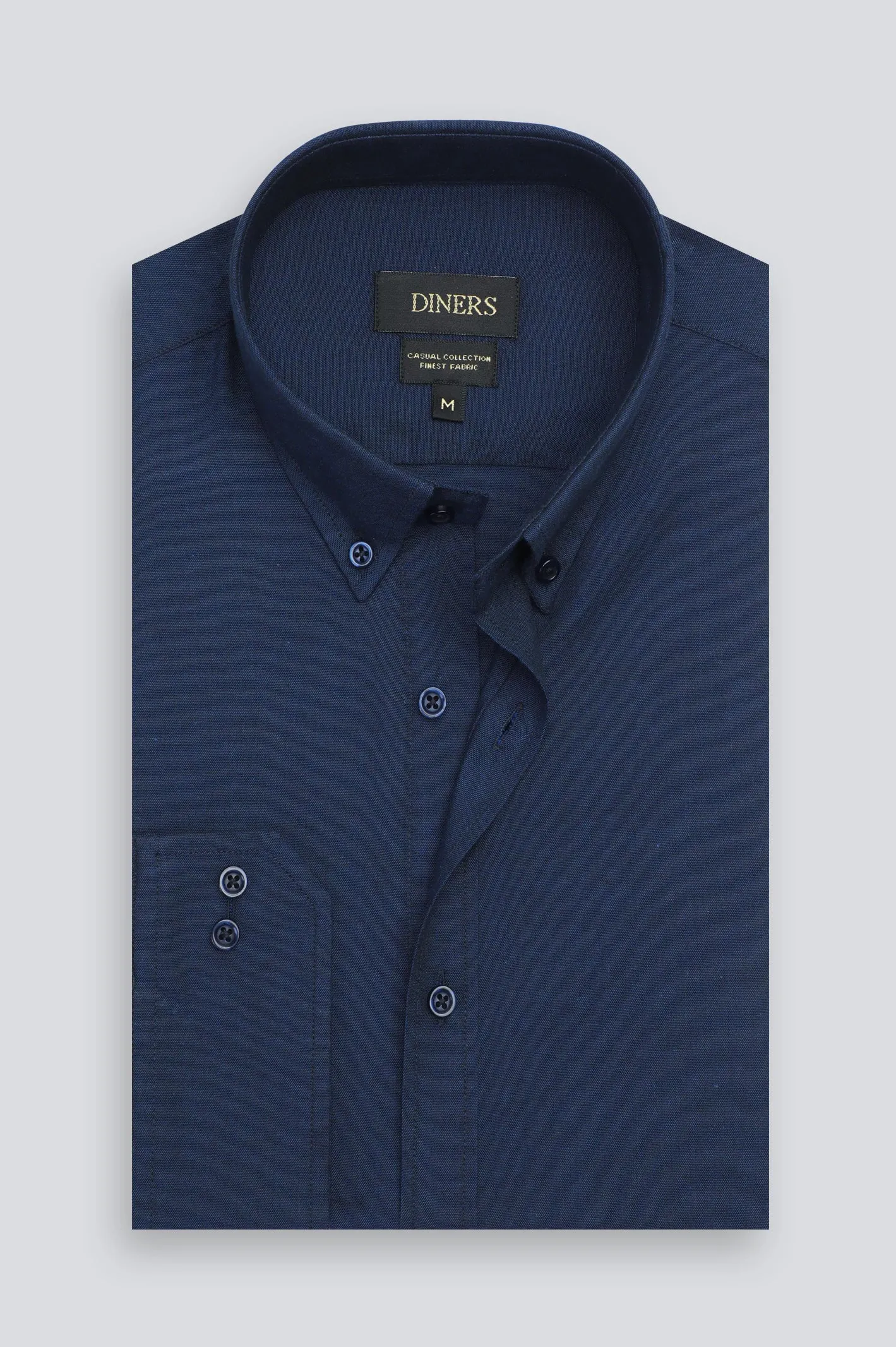 Navy Blue Oxford Casual Shirt