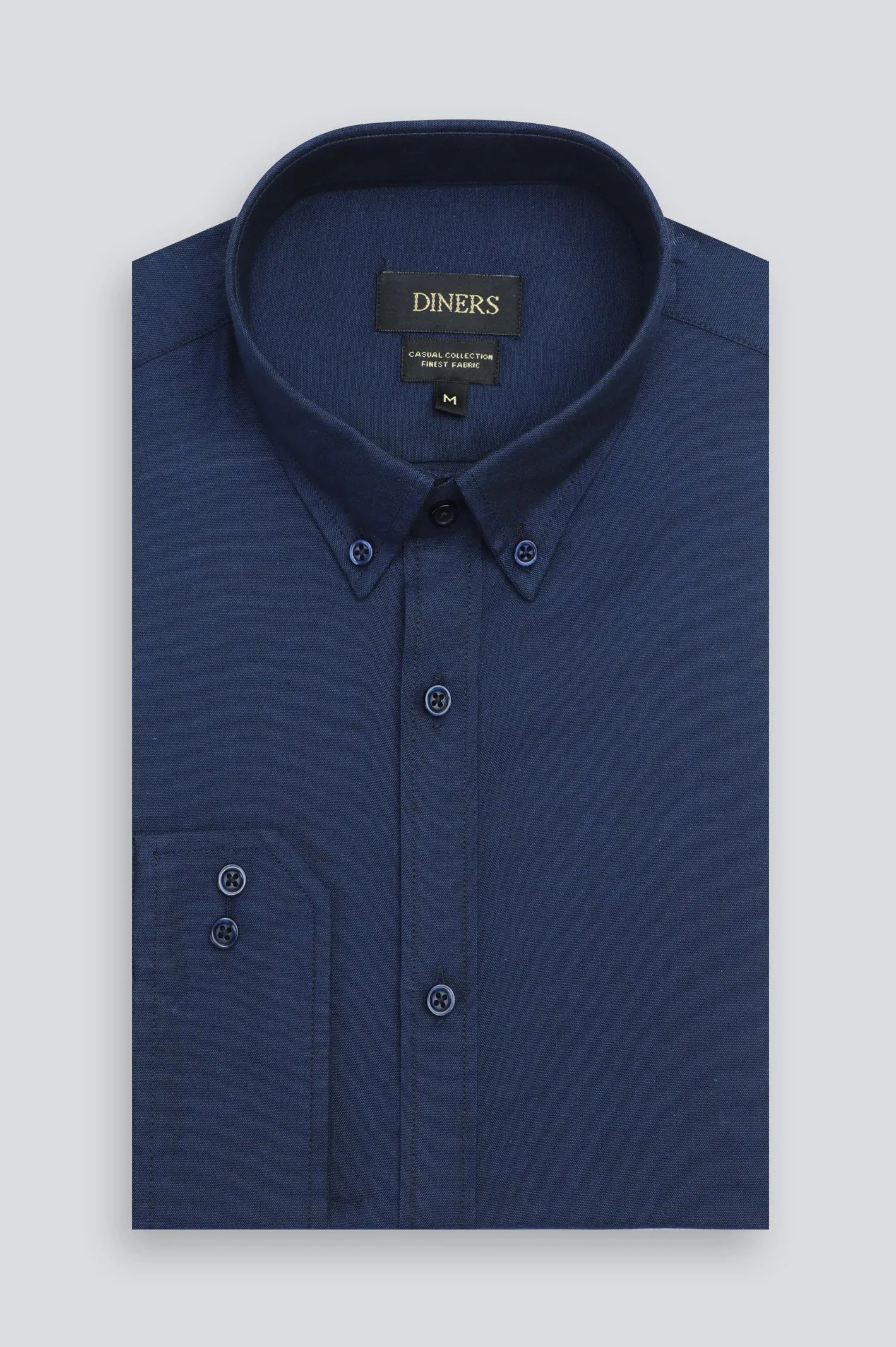 Navy Blue Oxford Casual Shirt