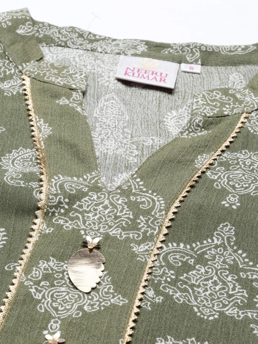 Neeru's Green Color Rayon Fabric Tunic