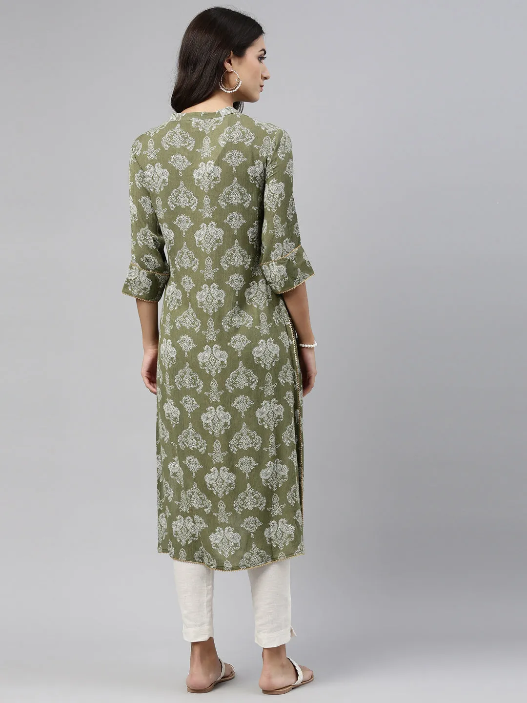 Neeru's Green Color Rayon Fabric Tunic