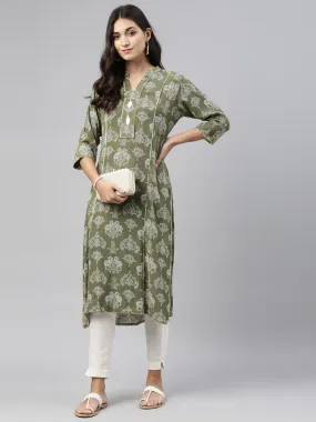 Neeru's Green Color Rayon Fabric Tunic