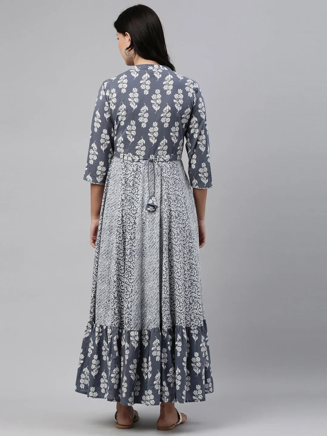 Neeru's Grey Color Cotton Fabric Tunic