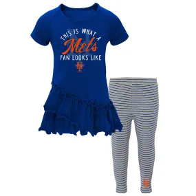 New York Mets Girl Ruffled Tee Dress