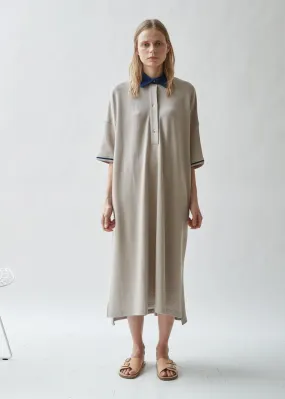 Oversized Waffle Cotton Polo Dress