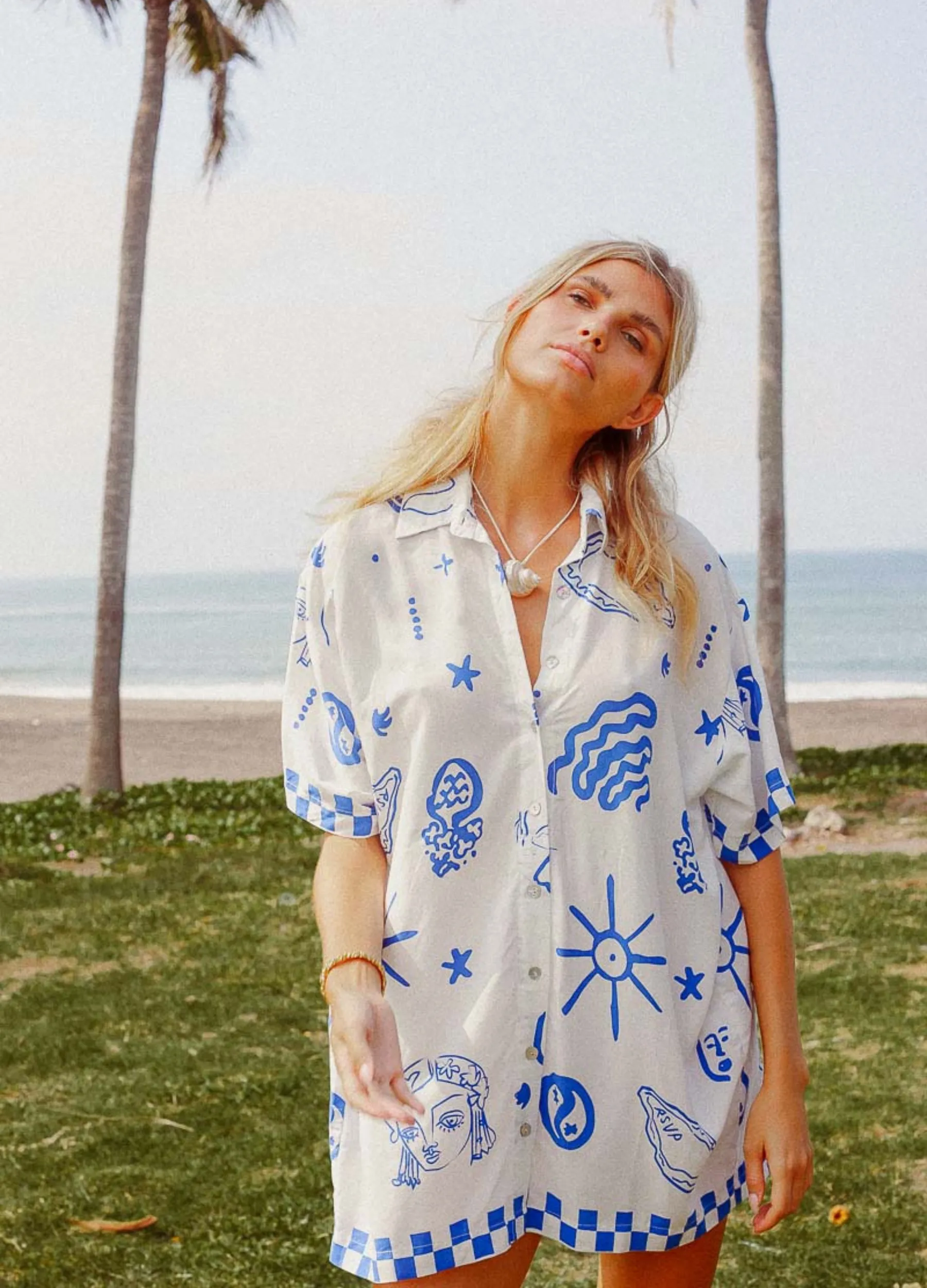 Palm Collective - Blue Bae Shirt Dress