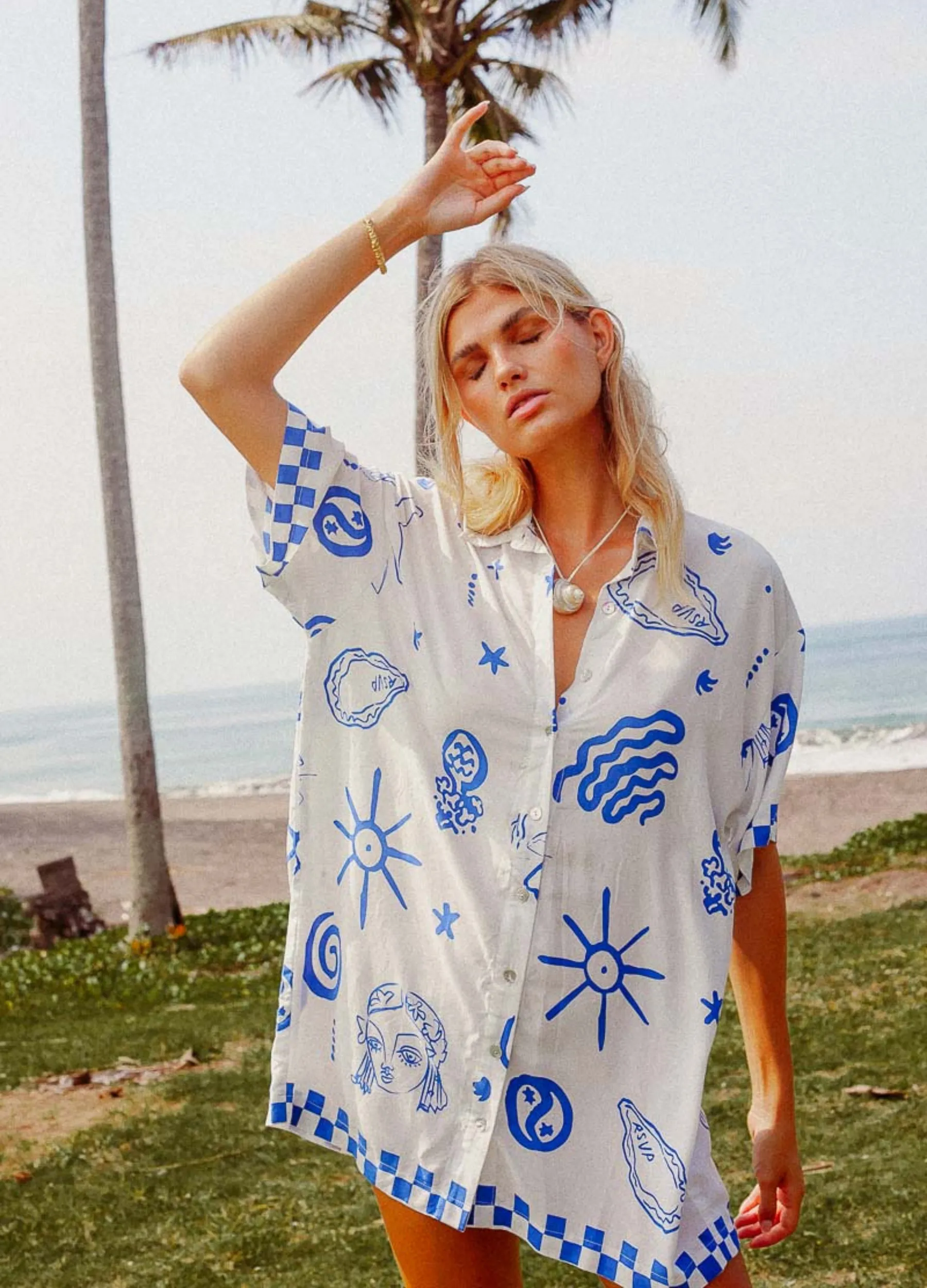 Palm Collective - Blue Bae Shirt Dress