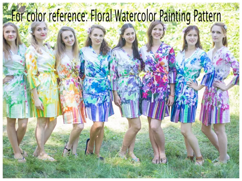 Pink Bella Tunic Style Caftan in Floral Watercolor Painting Pattern