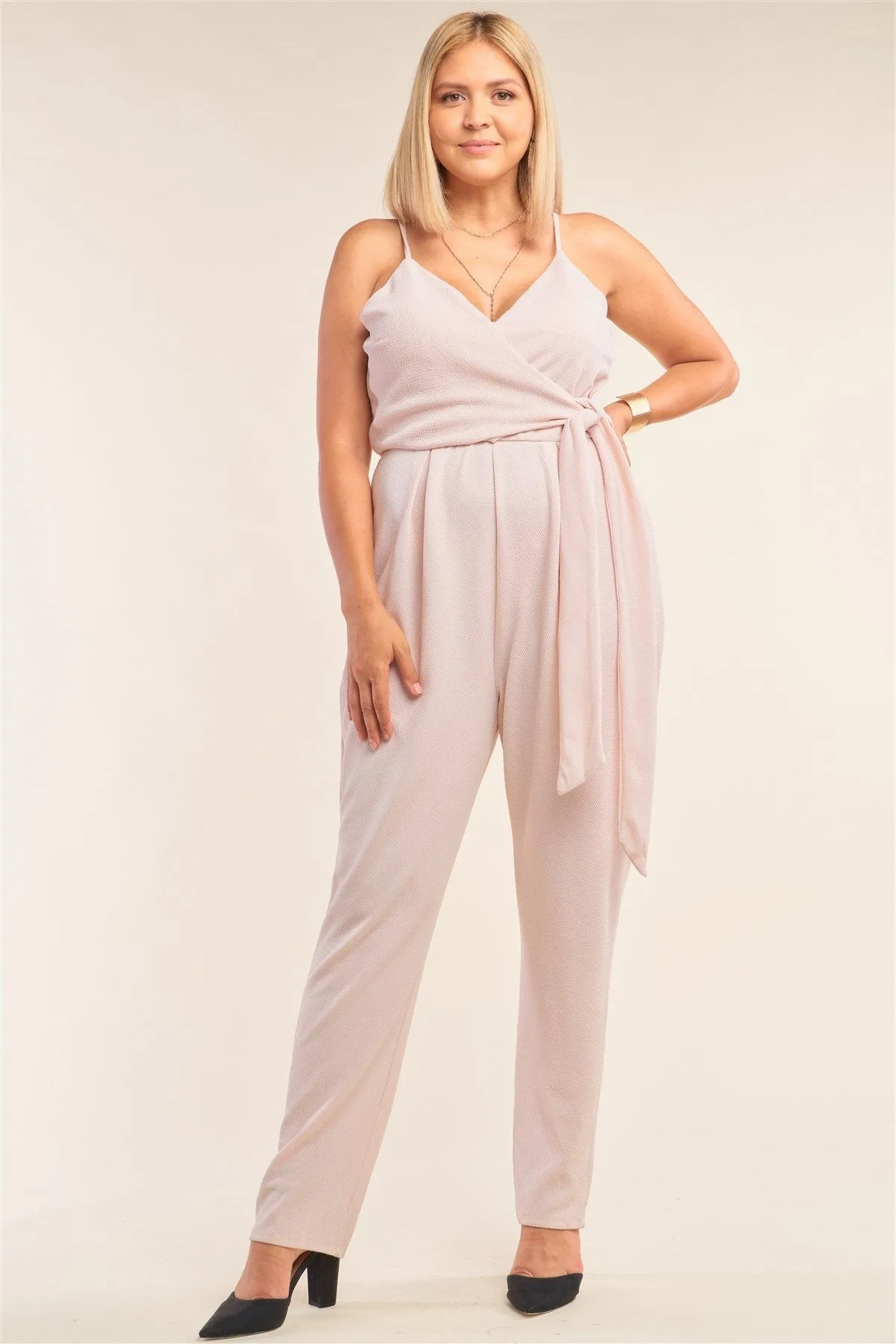 Plus Size Self-tie Wrap Detail Jumpsuit