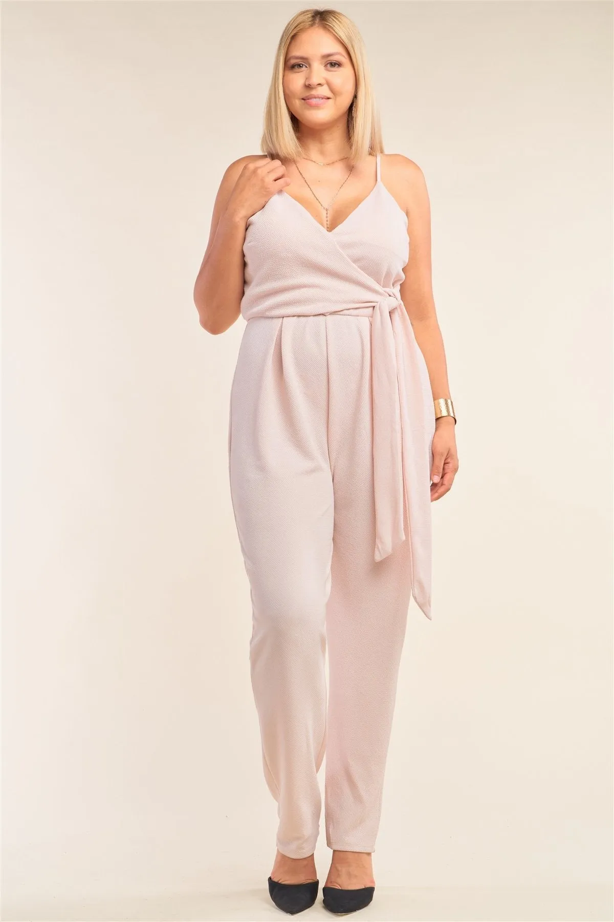 Plus Size Self-tie Wrap Detail Jumpsuit