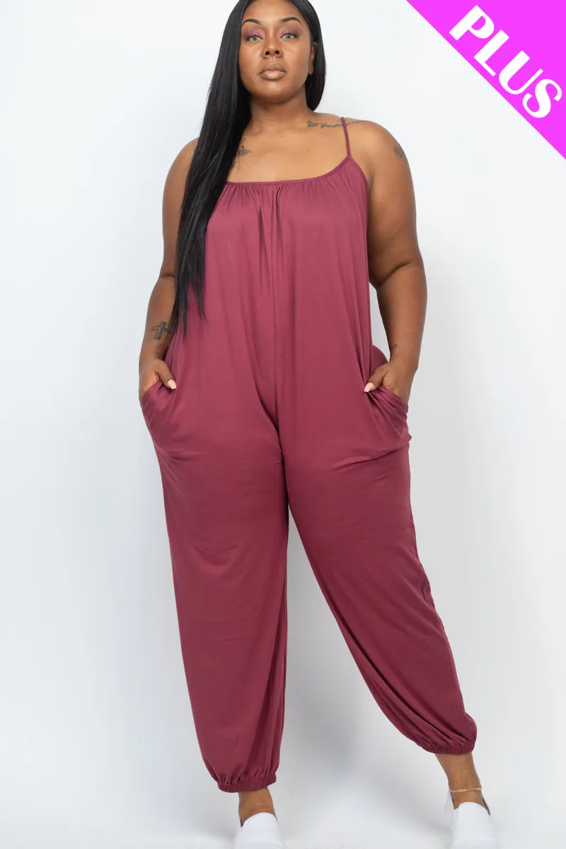 Plus Size Sleeveless Jogger Jumpsuit