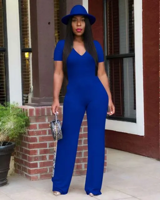 "Rachel" V Neck Jumpsuit