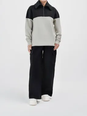 "REGULUS" Cut &amp; Sew Zipper Sweatshirt