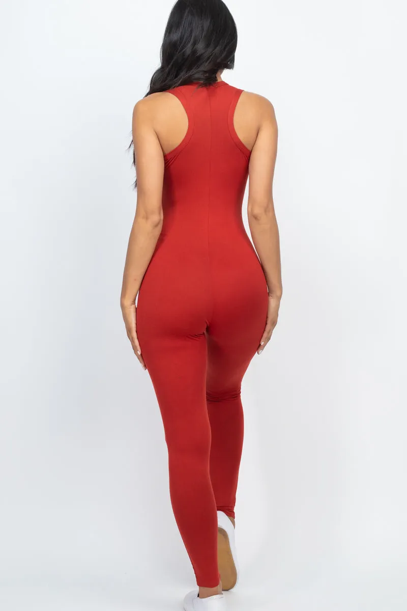 Racer Back Bodycon Jumpsuit