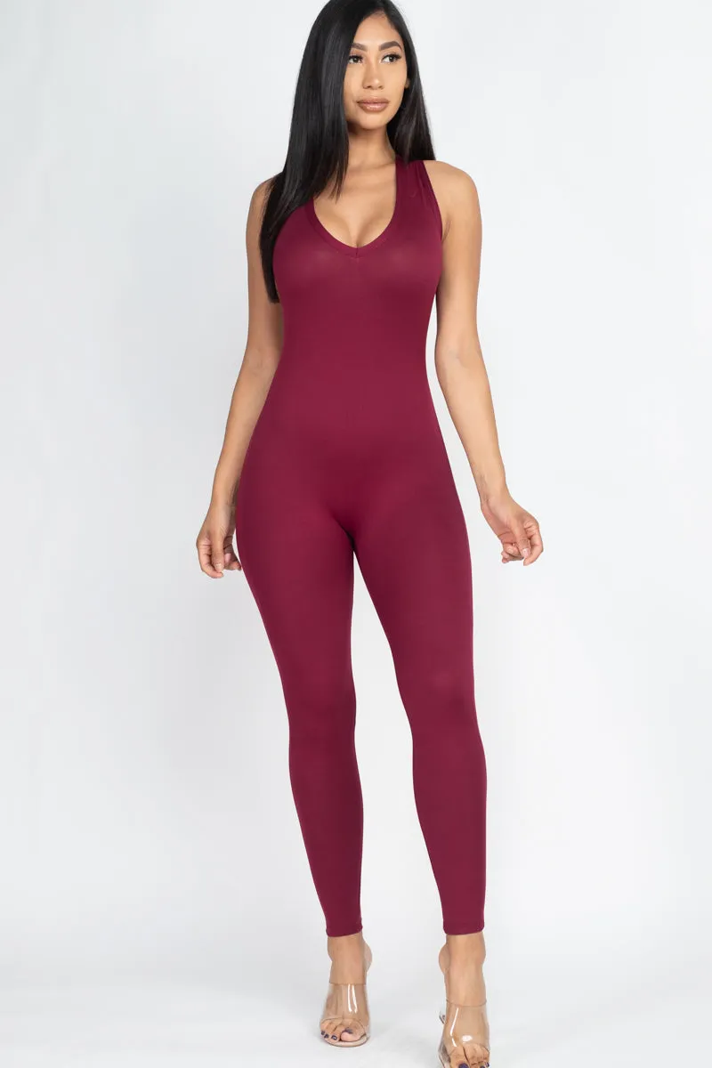 Racer Back Bodycon Jumpsuit