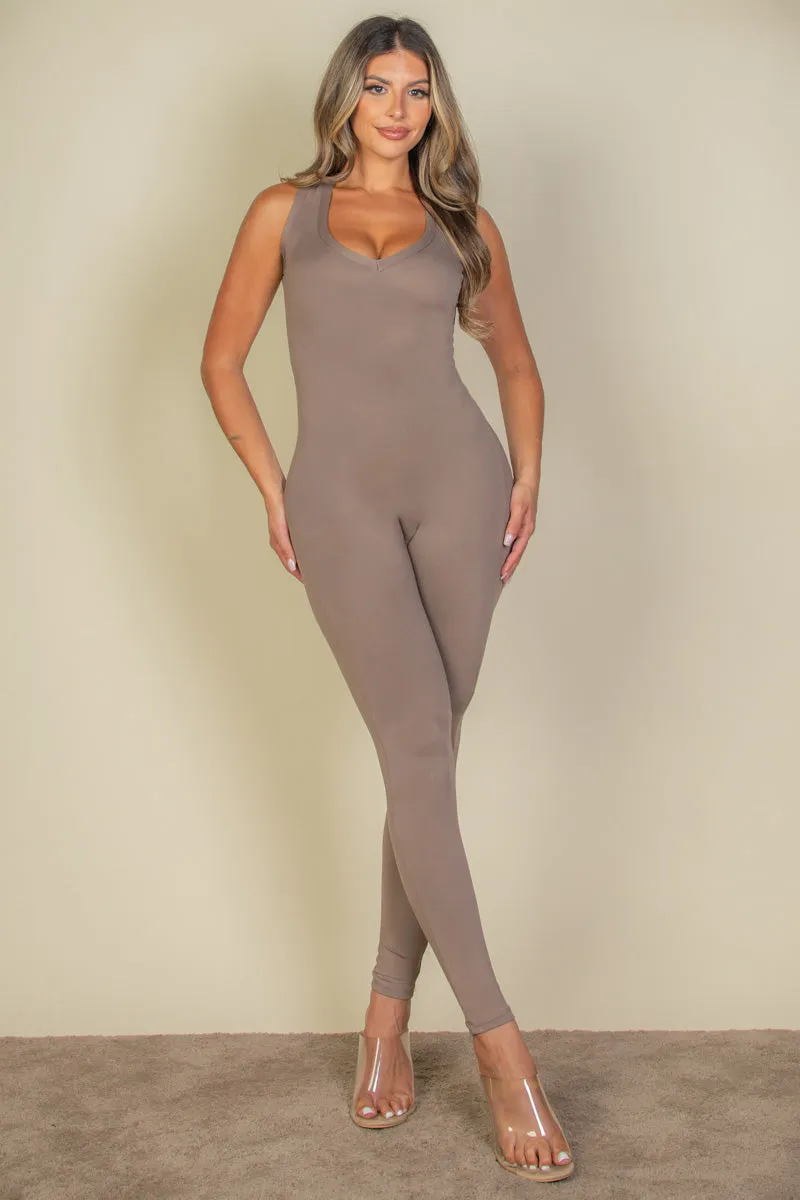 Racer Back Bodycon Jumpsuit