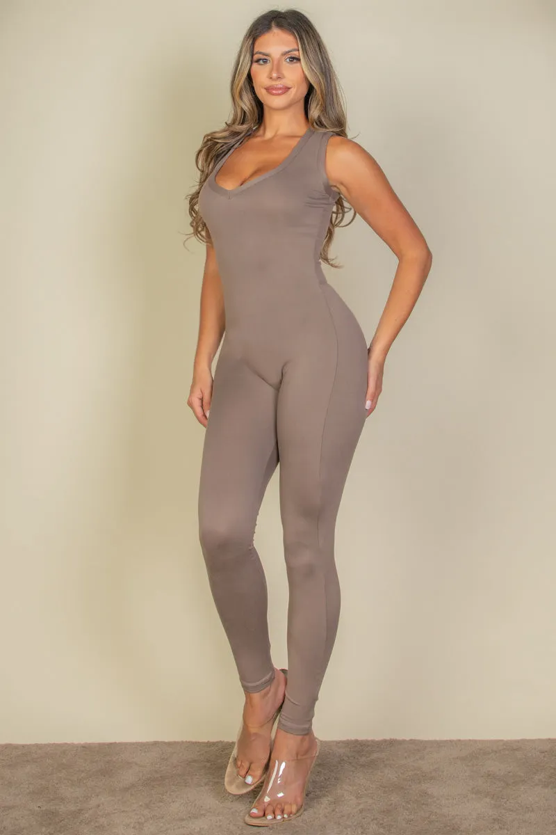 Racer Back Bodycon Jumpsuit