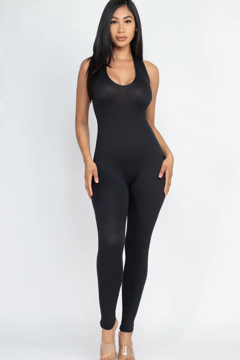 Racer Back Bodycon Jumpsuit