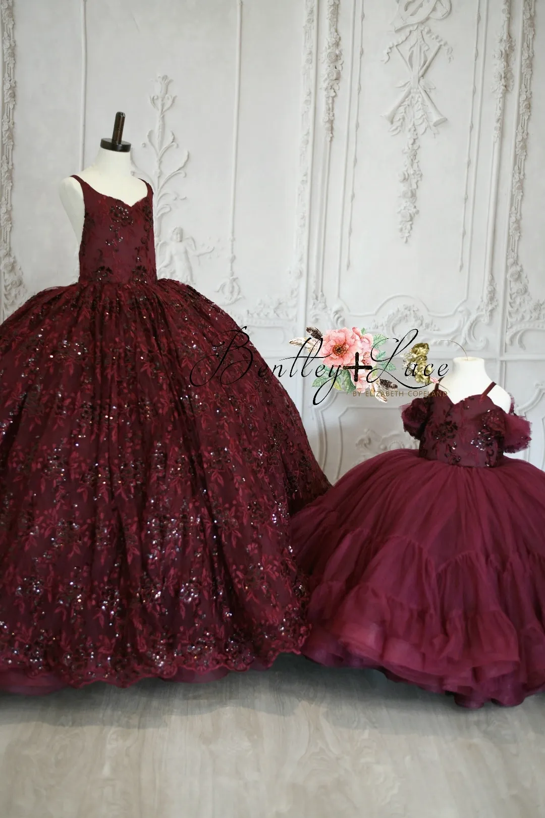 Retired rental euc "Evangeline" -  Burgundy - Floor Length ( 9 Year - Petite 10 Year)