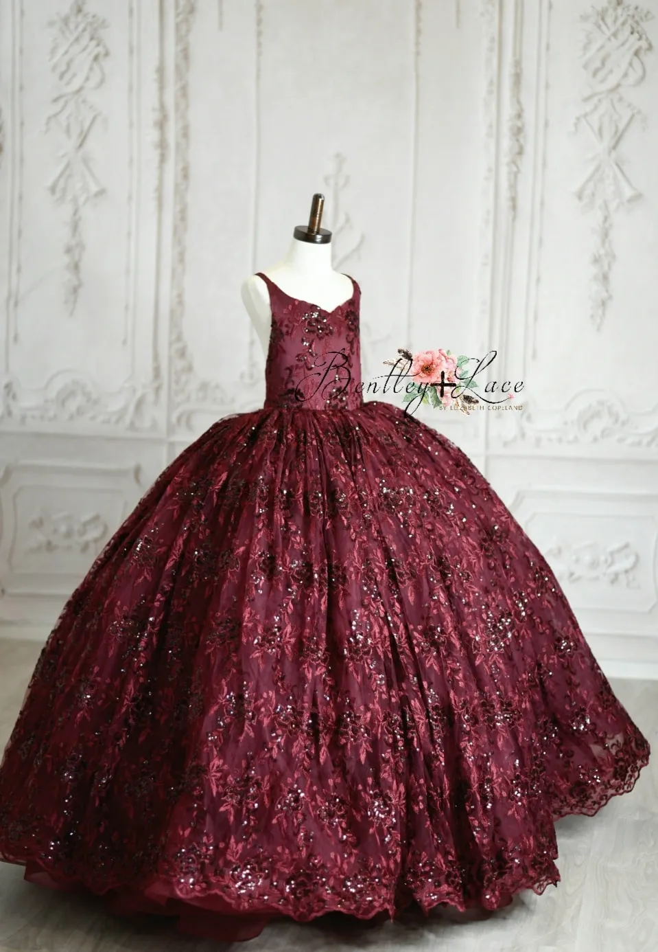 Retired rental euc "Evangeline" -  Burgundy - Floor Length ( 9 Year - Petite 10 Year)