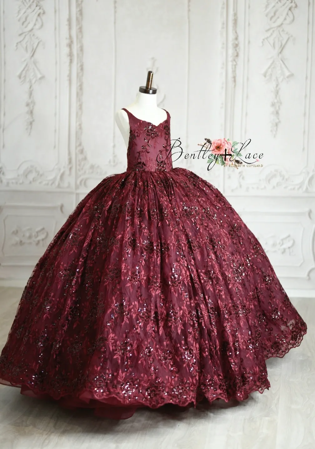 Retired rental euc "Evangeline" -  Burgundy - Floor Length ( 9 Year - Petite 10 Year)