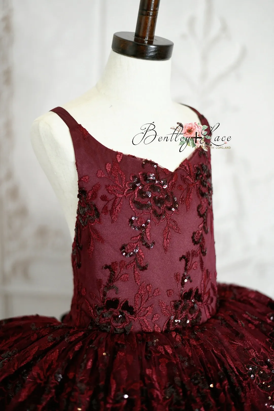 Retired rental euc "Evangeline" -  Burgundy - Floor Length ( 9 Year - Petite 10 Year)