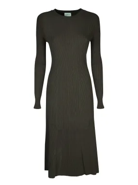 Ribbed-knit green dress