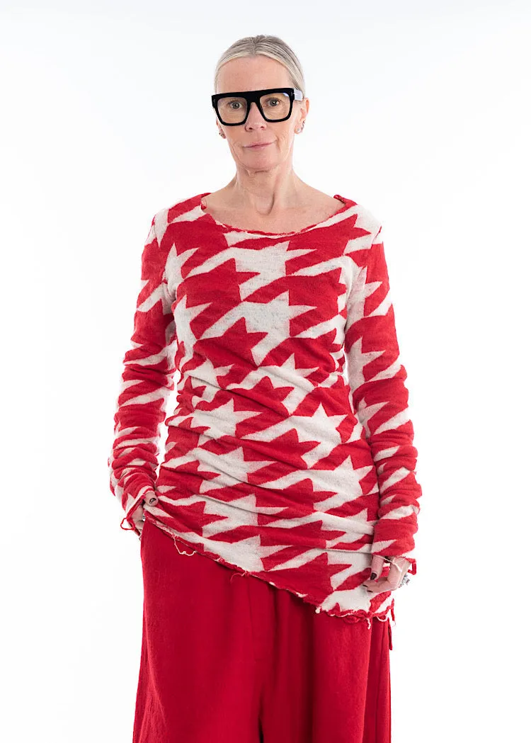 RUNDHOLZ MAINLINE PULLOVER *BLACK BONE JACQUARD* (Shown in CARDINAL BONE JACQUARD)