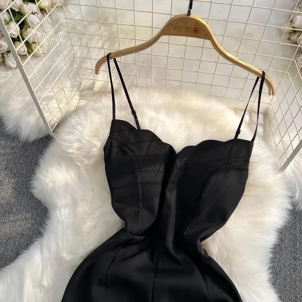 Scallop Black Jumpsuit
