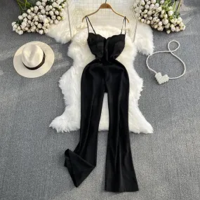 Scallop Black Jumpsuit