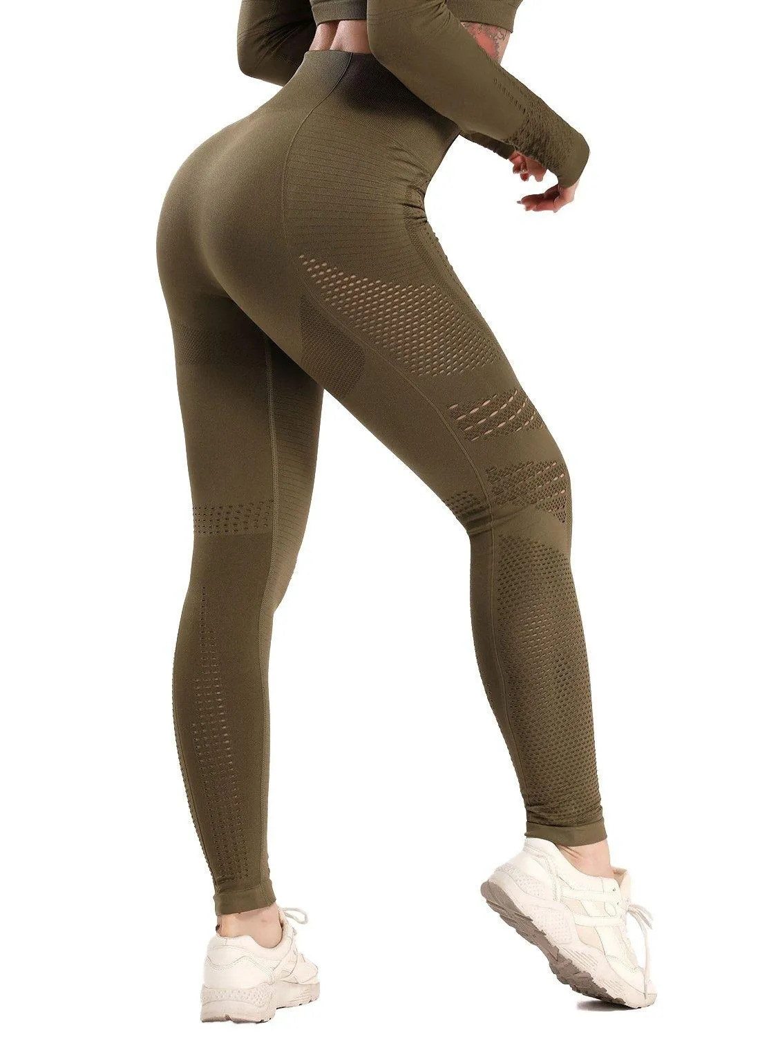 SEASUM Women's High Waist Tummy Control Yoga Pants