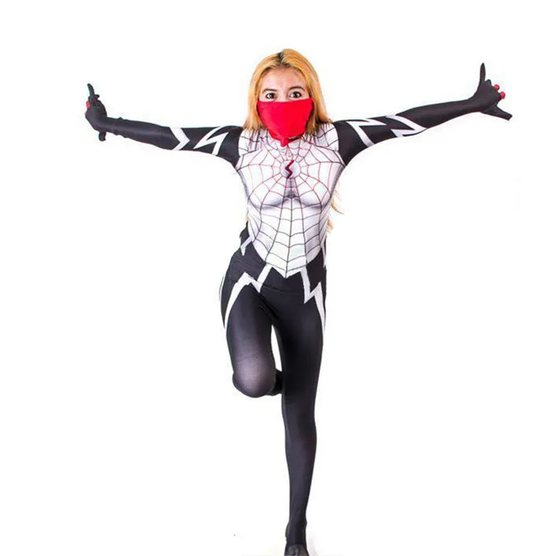 Silk Cindy Moon Cosplay Spider-Man Spider-Woman Costumes Jumpsuit Becostume
