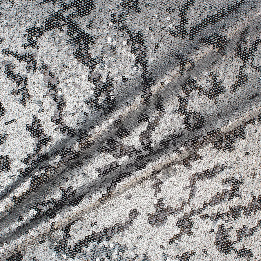 Silver Two-Tone 'Animal' Sequinned Tulle