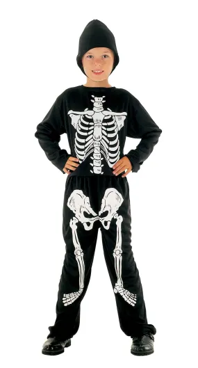 Skeleton Child Costume Fancy Dress Halloween All Sizes