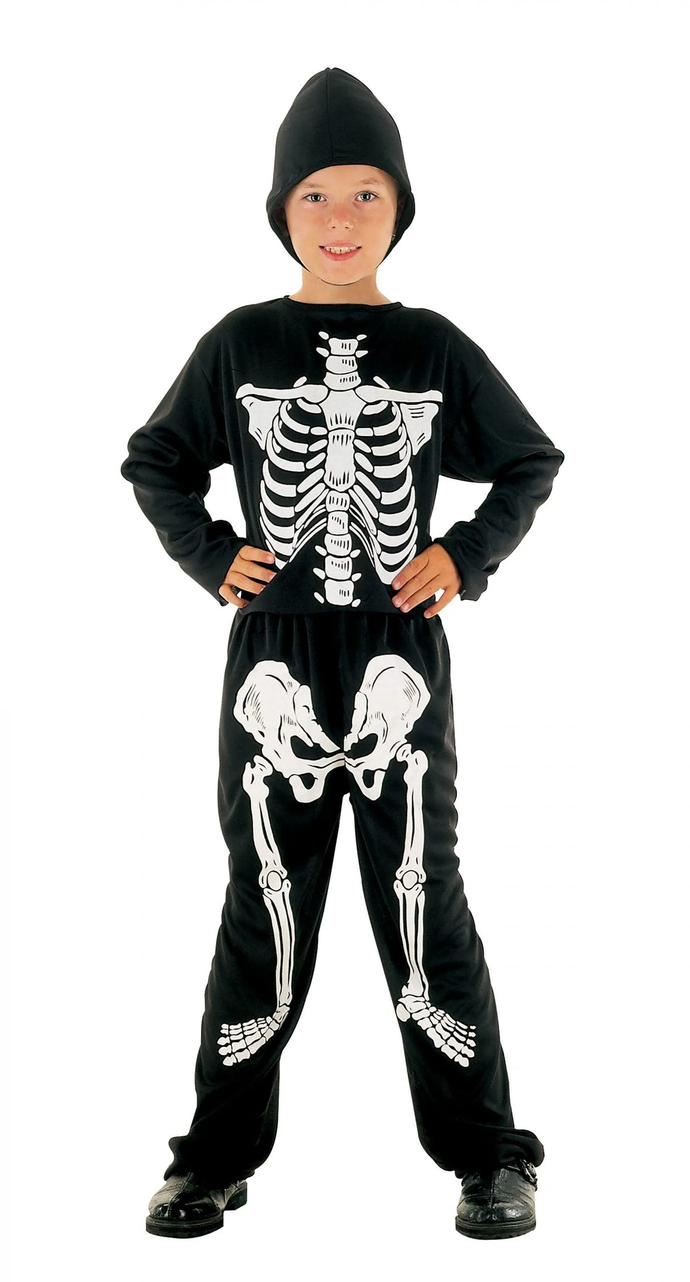 Skeleton Child Costume Fancy Dress Halloween All Sizes