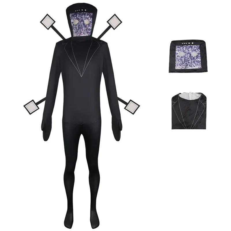 Skibidi Toilet Cosplay Costume Cameramen TV man Speakerman Jumpsuit Halloween Outfits BEcostume