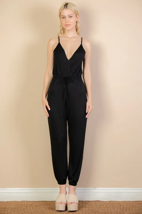 Sleeveless Tie Waist Jumpsuit