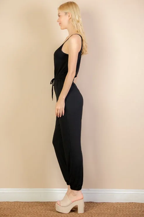 Sleeveless Tie Waist Jumpsuit
