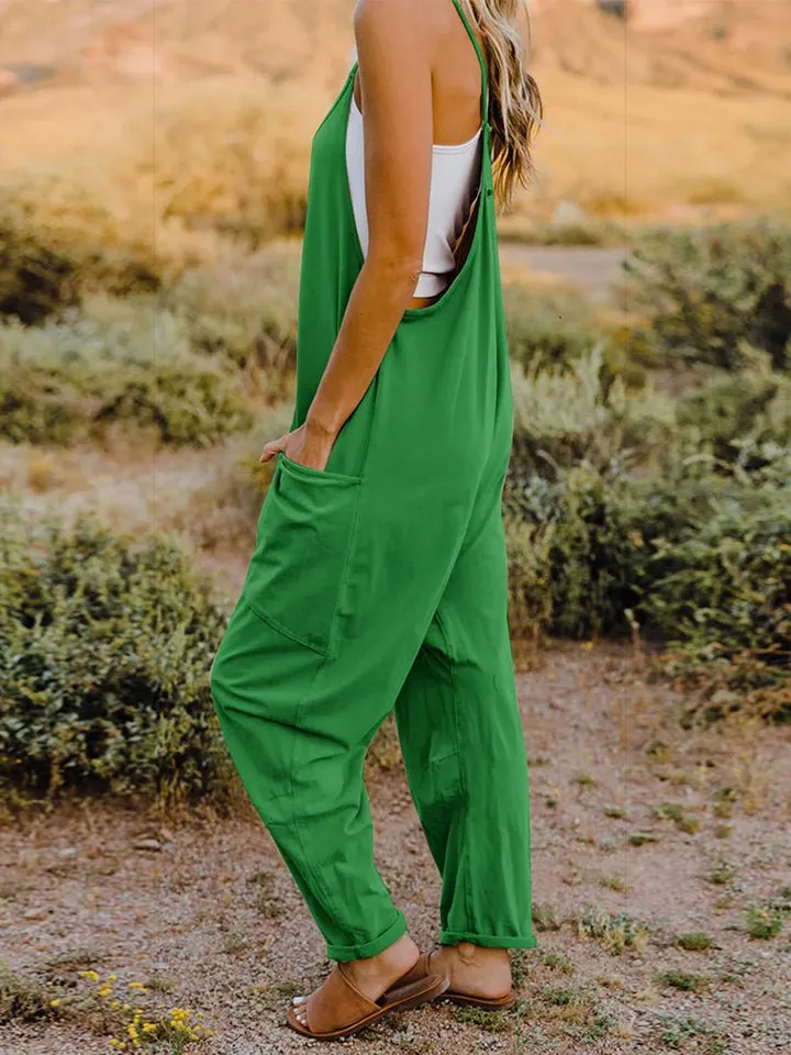 Sleeveless V-Neck Pocketed Jumpsuit - Double Take