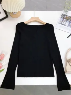 Spring Women Sweater Knitwear V-neck Basic Base Shirt Top Pure Color All-match Knitwear Autumn Winter B-089