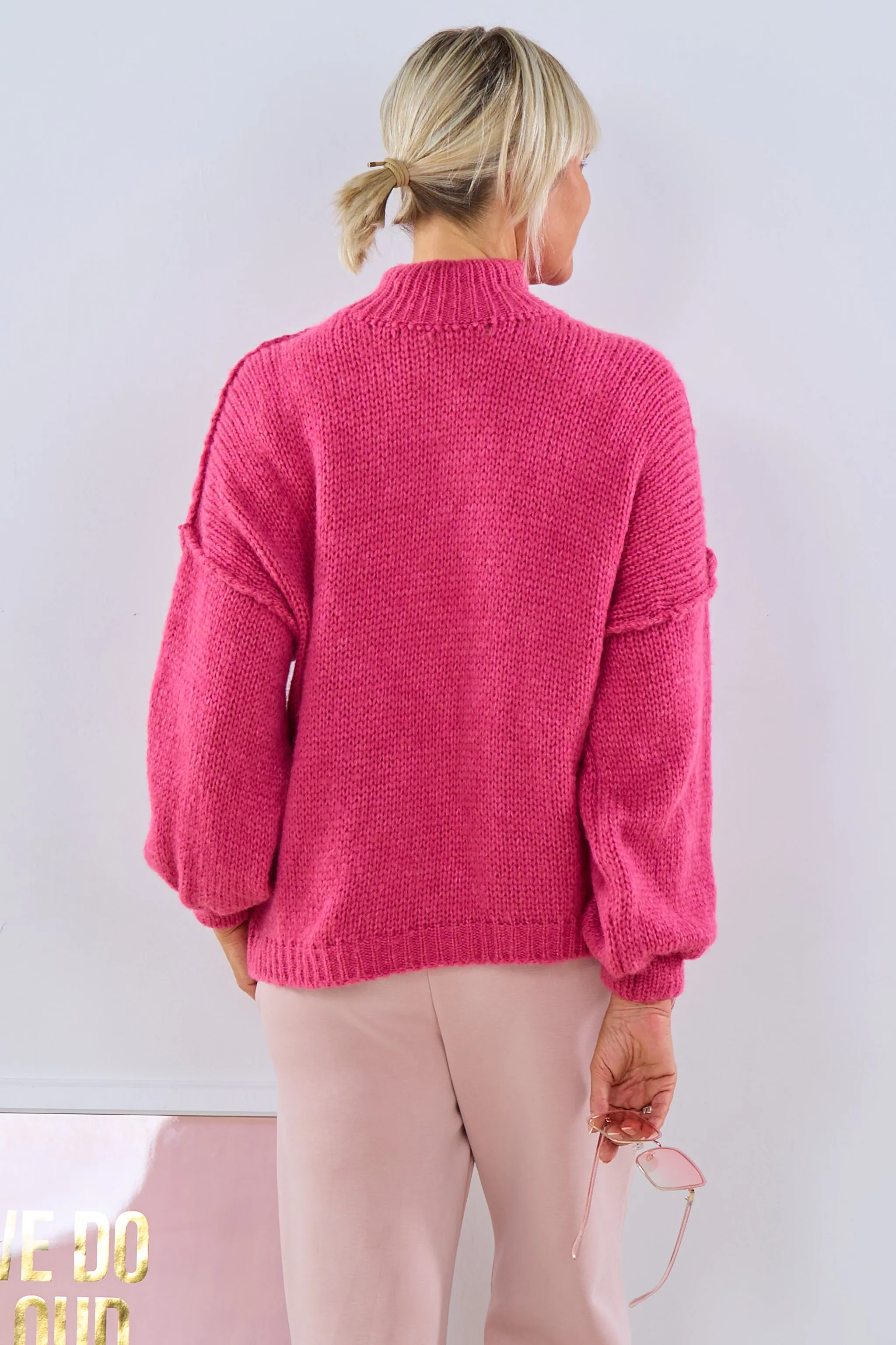 Strickpulli mit Turtleneck, beere