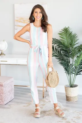 Sweet For The Summer Jumpsuit, Blue-Multi