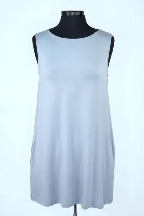 T913MSLVR Sleeveless Tunic with Pockets