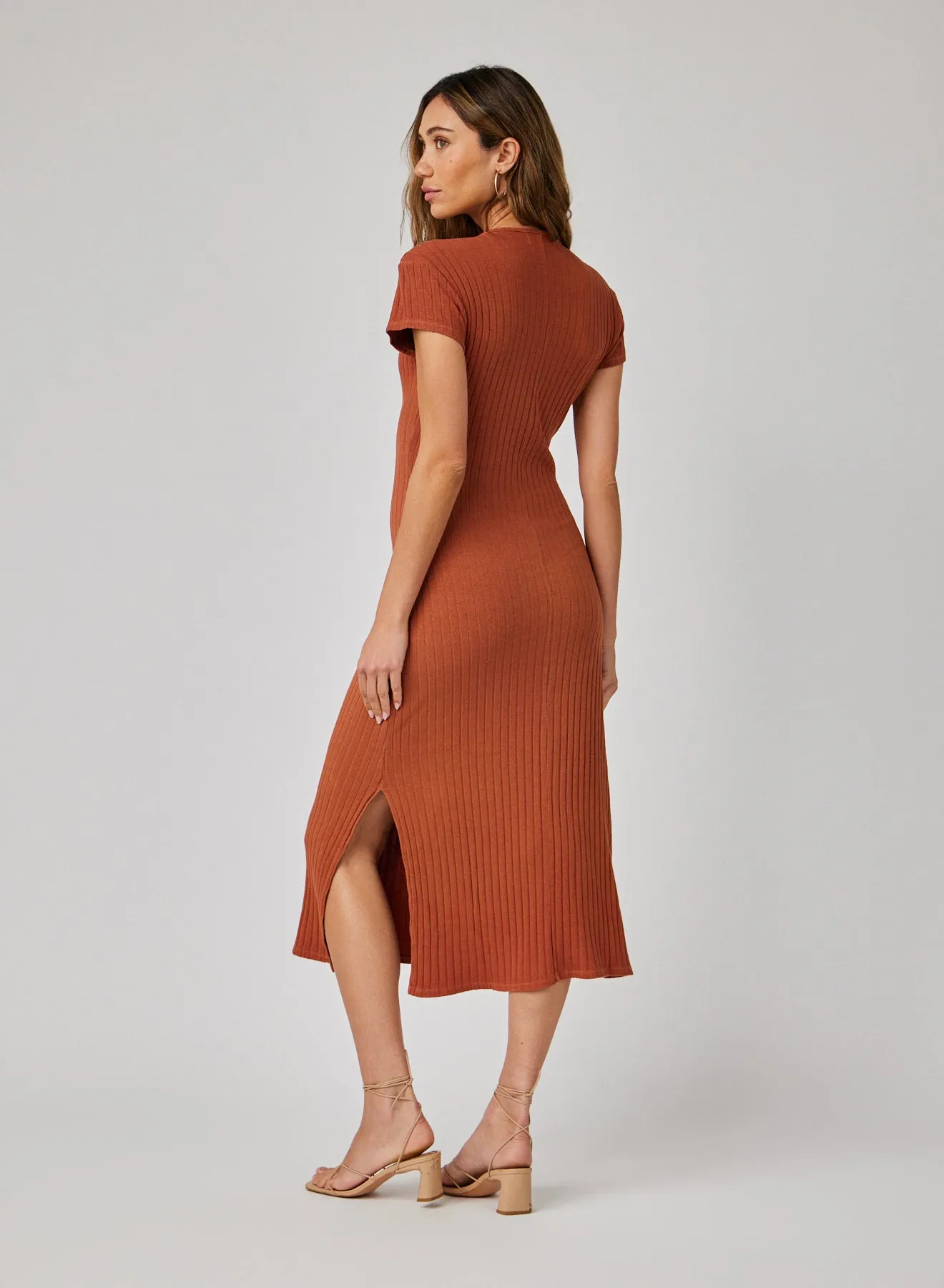 Tee Shirt Midi Dress - Spring Brown