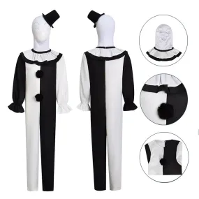 Terrifier 2 Cosplay Art The Clown Costume Mask Halloween Horror Evil Joker Suit