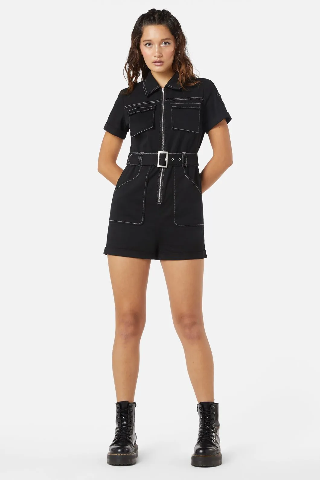 The End Contrast Stitch Jumpsuit