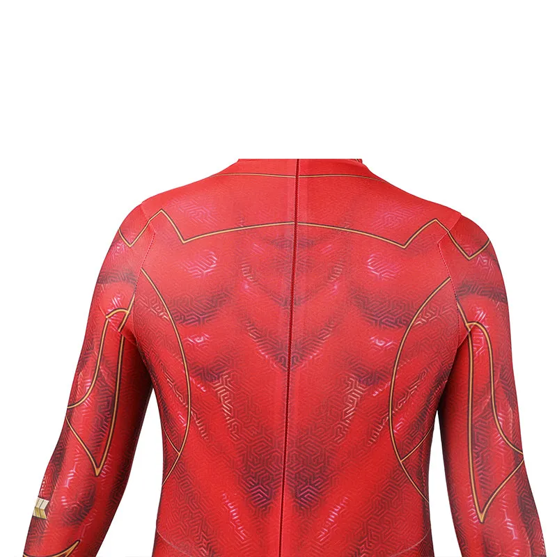 The Flash Barry Allen Cosplay Costume Superhero Flashpoint Jumpsuit For Kids Halloween Suit